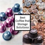Coffee pods, K-cups, Nespresso capsules in collage.